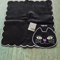 ANNA SUI 猫デザイン タオルハンカチ 約23cm