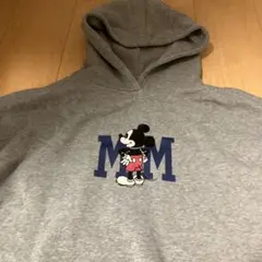 ミッキーマウス フード付きパーカー グレー