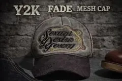 r*k様 ヴィンテージ風 メッシュキャップ 刺繍ロゴ フェード Y2K 古着