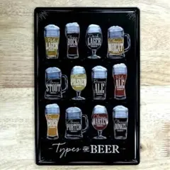 ブリキ看板 ビンテージTYPE OF BEER ドリンク プレート 壁飾り 雑貨のサムネイル