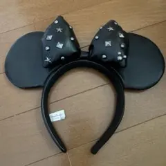 スタッズ付き黒　ミニーカチューシャ　ディズニー