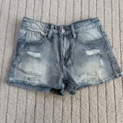 デニムハーフパンツ ダメージ加工 120サイズ
