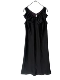 UNITED ARROWSフリル ノースリーブ ワンピース ブラック フォーマル
