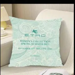 新品　ETRO エトロ ペイズリー柄 クッションカバーライ グリーン