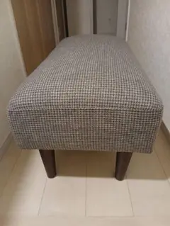 チェック柄ファブリックソファ
