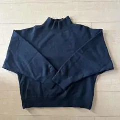 【グリーンレーベル】 ハイネック スウェット ブラック 日本製