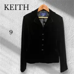 KEITH キース ノーカラージャケット ベルト付 ウール L 40 日本製 KEITH キース ノーカラージャケット ベルト付 ウール L 40 日本