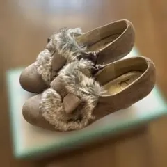 ∞*∞様 パンプス　あしながおじさん　ファー　　ブラウン