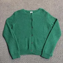 プチバトー　グリーンニットカーディガン　6ans 114cm