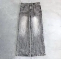 グレー デニム grunge damage flared denim ジーンズ