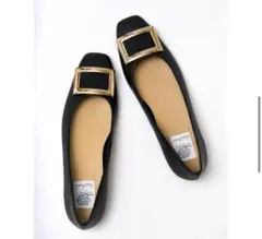 エマフランシス◎ゴールドプレートパンプス　2cmヒール　ブラック