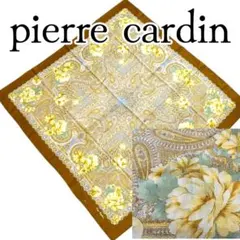 【美品】pierre cardin 大判ストール ブラウン系 毛 ペイズリー 花のサムネイル