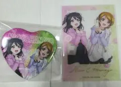 ラブライブ　スクフェス　ペアイラスト　にこ　花陽　缶バッジ　クリアカード
