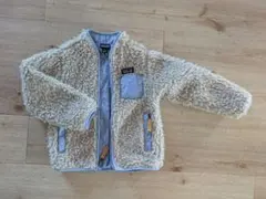 即発送★patagonia フリースアウター クリーム、パープル～100cm