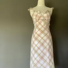 チェック柄キャミワンピース