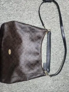 コーチ ブラウンレザーショルダーバッグ