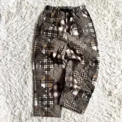 【ゴースローキャラバン】チェックキルティングパンツ　ブラウン　1