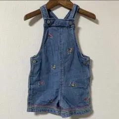 baby GAP ギャップ お花刺繍 オーバーオール デニム ベビー90cm