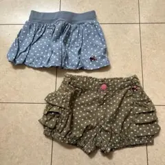 DOUBLE.B スカート　ショートパンツ　110 120サイズ　2点セットのサムネイル