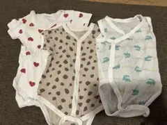 ベビー肌着3点セット（ハート・水玉・ワニ）サイズ60