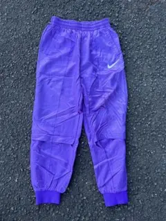 古着 90s ナイキ 銀タグダブルニー トラックパンツ ナイロンパンツ パープル