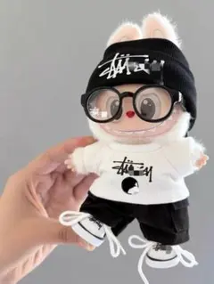 ラブブ　ファッションウサギ17cmぬいぐるみ洋服　6点セット　白