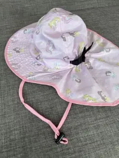 良品【大人気！ディズニープリンセス】フード付き帽子 ピンク 52〜54cm
