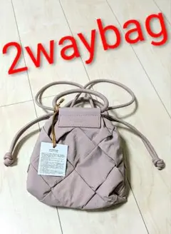 ピンク 2wayバッグ ナイロン製
