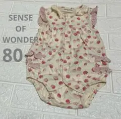 ☆SENSE OF WONDER☆さくらんぼ✖️レース　ロンパース　女の子80