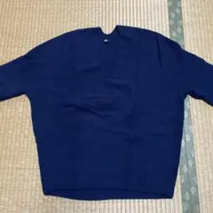 ネイビー Vネック ニットセーター 長袖