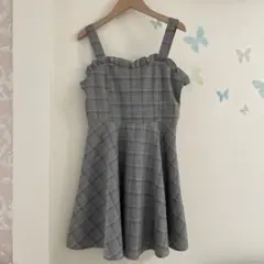 12【M】evelyn グレンチェック ワンピース