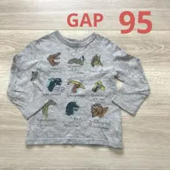 GAP 恐竜プリント長袖Tシャツ グレー　95cm