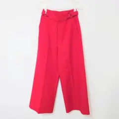 【早い者勝ち】ハレ サイドベルトWワイドパンツ レッド
