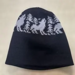 NEW YORK HAT CO ウルフ柄　黒 ヴィンテージ　ニット帽