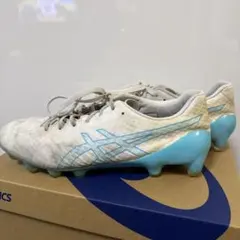 アシックスDSライトアクロス2ホワイトブルー26.0cmサッカースパイク