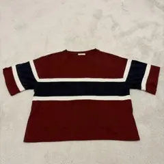 COLZA 半袖Tシャツ M 赤・紺・白ストライプ
