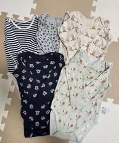 ユニクロ　長袖ボディスーツ　長袖肌着　5枚まとめ売り　80