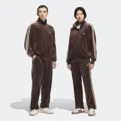 アディダス ファイアーバードベロアダークブラウン トラックパンツ