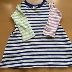BREEZE ストライプ 半袖ワンピース 80