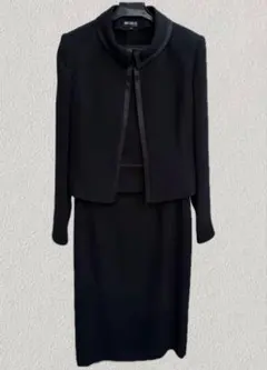 ワンピーススーツ ７AR ブラック 喪服 礼服フォーマル　３点セット