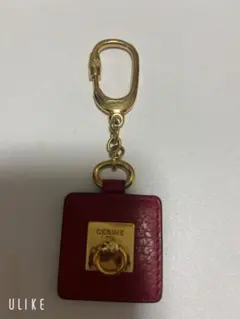 【極美品】セリーヌ レザー キーホルダー チャーム レッド ゴールド金具のサムネイル