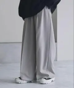 【cussil / クシル】センタープレスハイウエストスラックスパンツ