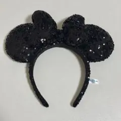 ディズニー カチューシャ ブラック スパンコール
