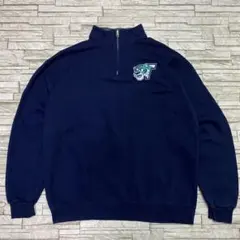 フルーツオブザルーム ハーフジップスウェット アカデミー ロゴデザイン USA