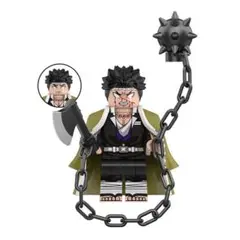 レゴ互換　鬼滅の刃キャラクタ- 悲鳴嶼行冥(カッコ武器)ミニフィグ1体