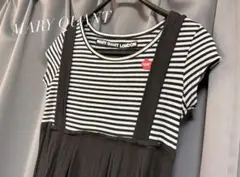 MARY QUANT ボーダー切替 ワンピース デイジーモチーフ Mのサムネイル