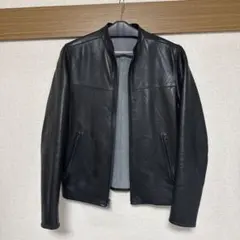 セオリー theory レザージャケット シングルライダース シープ　ブラック