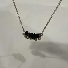 韓国アーティストもの シルバー ブラック ネックレス