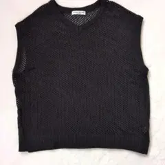 RODEO CROWNS 黒 メッシュ編み ノースリーブ
