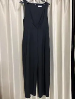 ブラック ノースリーブ Vネック オールインワン